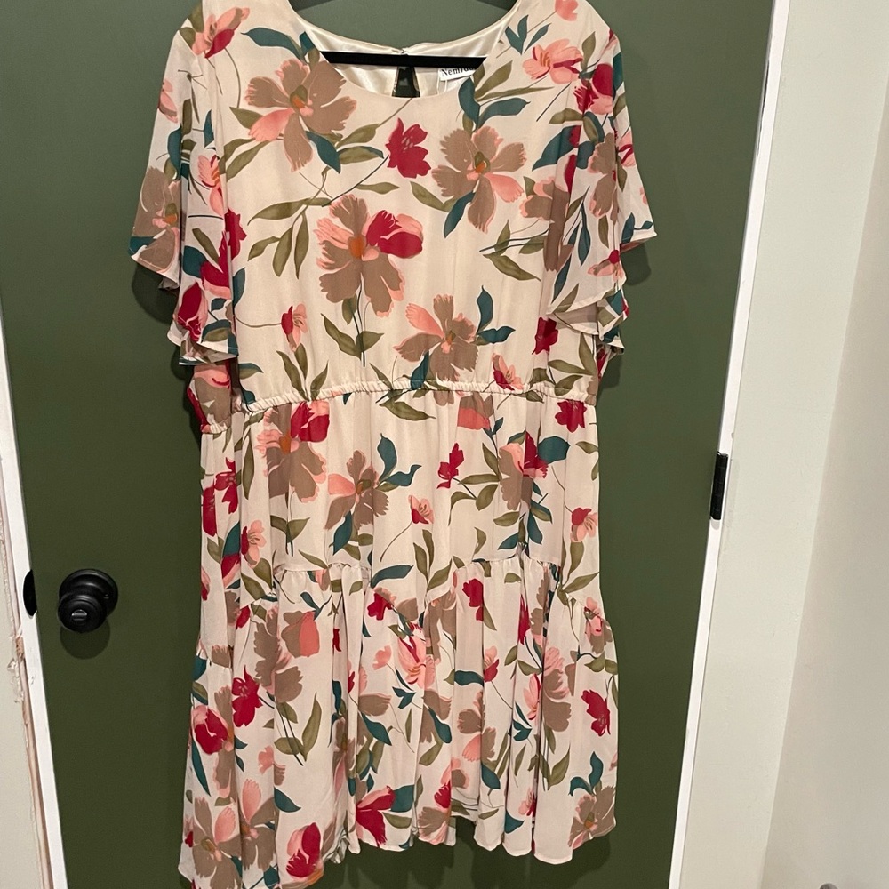 Nemidor Plus Size Floral Midi Dress